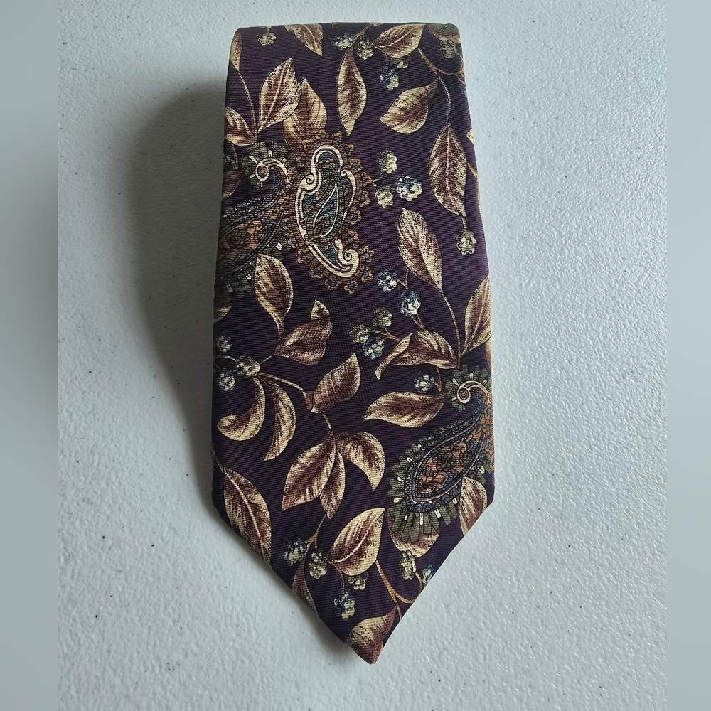 Vintage Purple and Gold Classic Tie - Picture 2 of 7